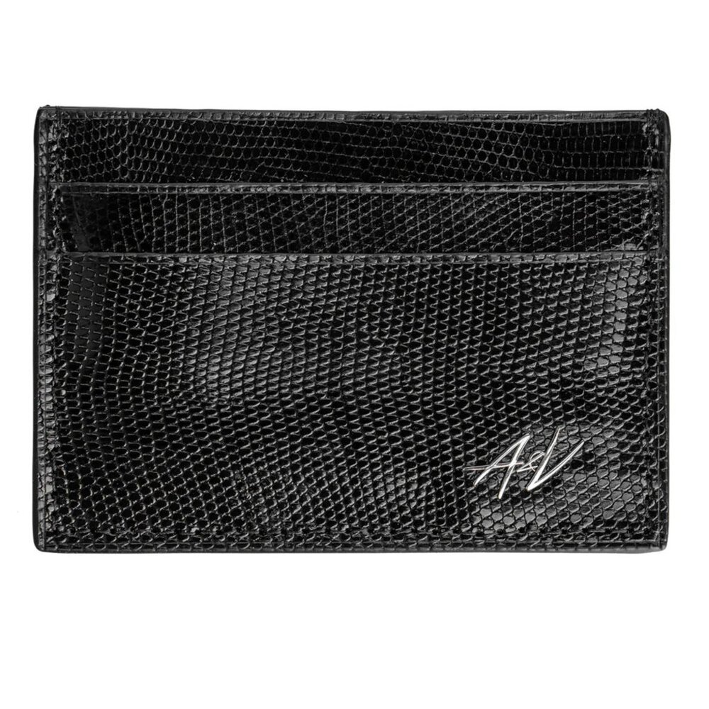 Modern Lizard Slim Wallet – Elegant Design - Lacquer Black